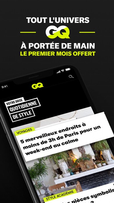 Emulate iPhone app GQ Magazine France using MyAndroid