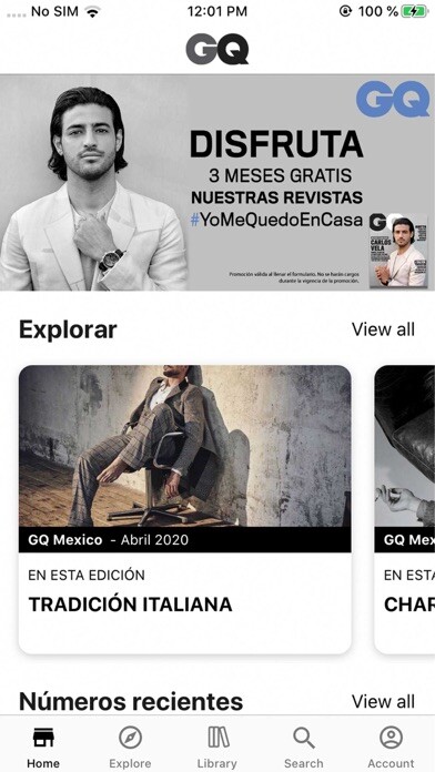 Emulate iPhone app GQ México using MyAndroid