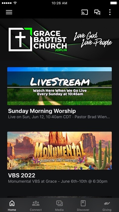 Emulate iPhone app Grace Baptist Church - Joplin using MyAndroid Emulate iPhone app Grace Baptist Church - Joplin using MyAndroid
