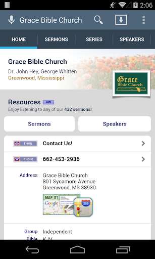 Emulate Android APK Grace Bible Church
