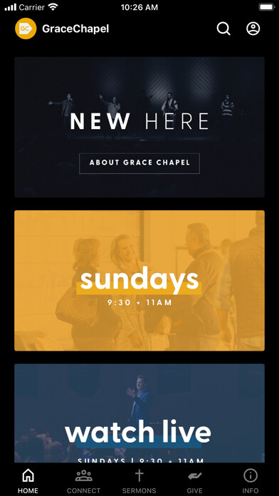 Emulate iPhone app Grace Chapel Englewood using MyAndroid