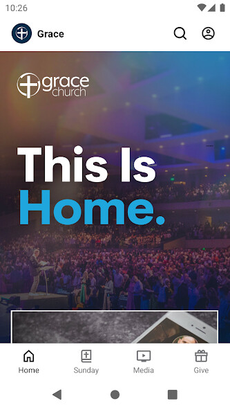 Emulate iPhone app Grace Church Minnesota using MyAndroid