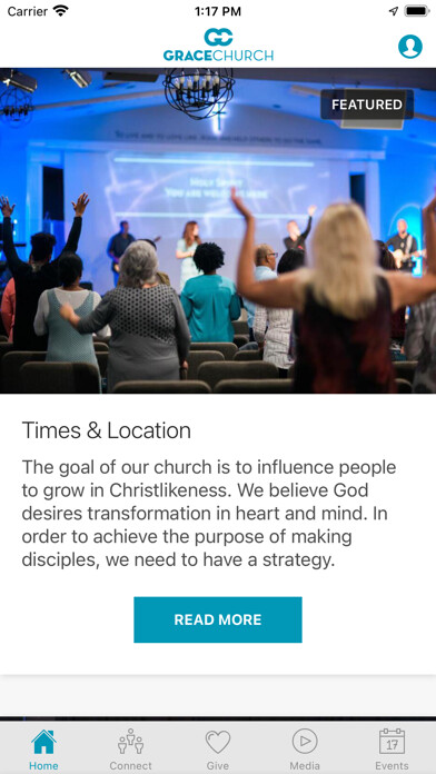 Emulate iPhone app Grace Church Waldorf using MyAndroid