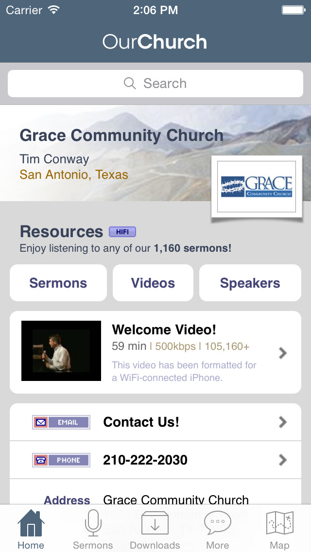 Emulate iPhone app Grace Community Church, San Antonio using MyAndroid Emulate iPhone app Grace Community Church, San Antonio using MyAndroid
