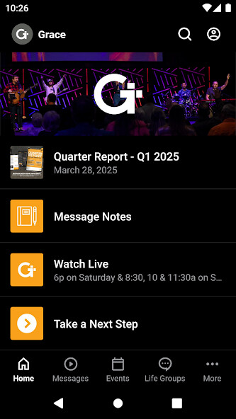 Emulate iPhone app Grace Fellowship Church - Ohio using MyAndroid