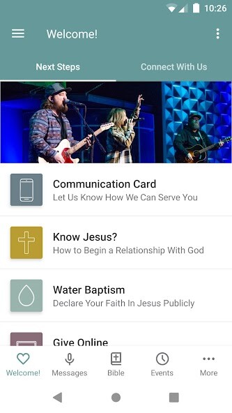 Emulate iPhone app Grace Hills Church of NWA using MyAndroid