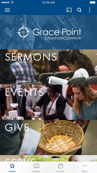 Emulate iPhone app Grace Point Church SA using MyAndroid