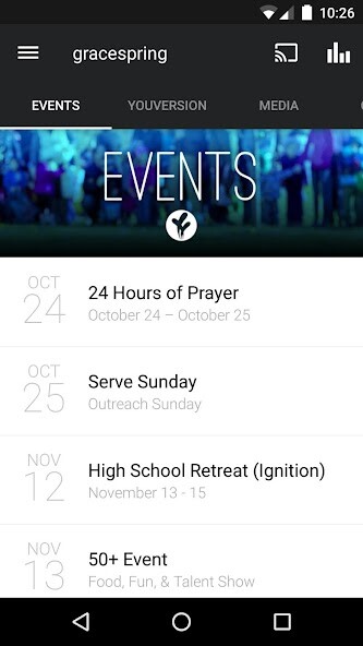 Emulate iPhone app gracespring Bible Church using MyAndroid Emulate iPhone app gracespring Bible Church using MyAndroid