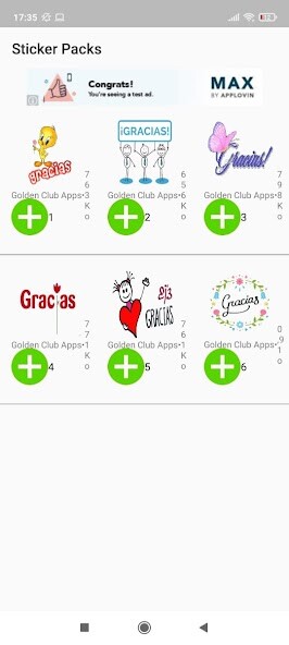 Run android online APK Gracias Sticker 2021 (Pegatinas) from MyAndroid or emulate Gracias Sticker 2021 (Pegatinas) using MyAndroid