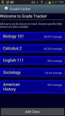 Emulate Android APK Grade Tracker 4.0