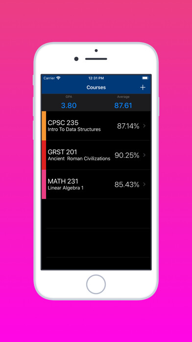 Emulate iPhone app Gradey - Grade Tracker using MyAndroid Emulate iPhone app Gradey - Grade Tracker using MyAndroid