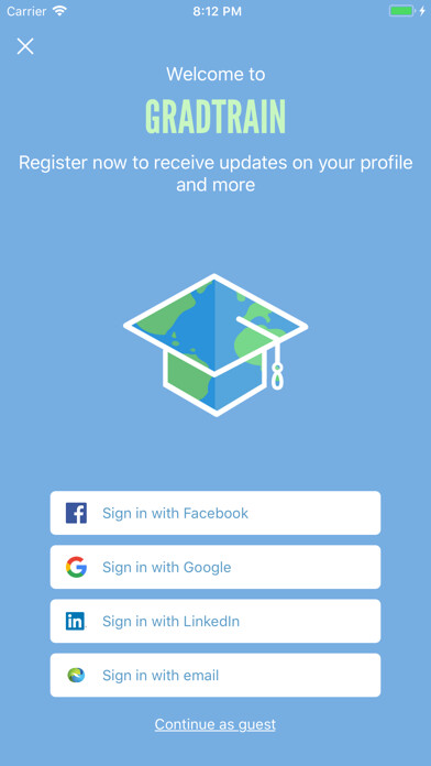 Emulate iPhone app GradTrain - Study Abroad using MyAndroid