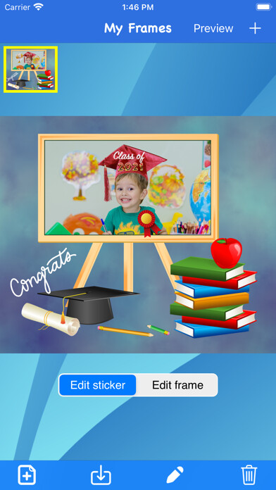 Emulate iPhone app Graduation frames - Frame It! using MyAndroid Emulate iPhone app Graduation frames - Frame It! using MyAndroid
