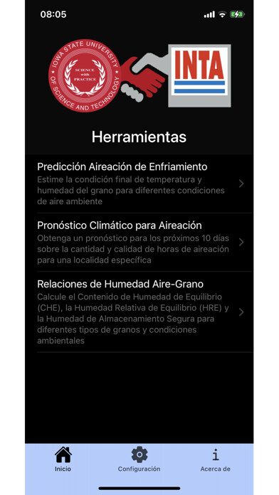Emulate iPhone app Grain Aeration & Storage App using MyAndroid