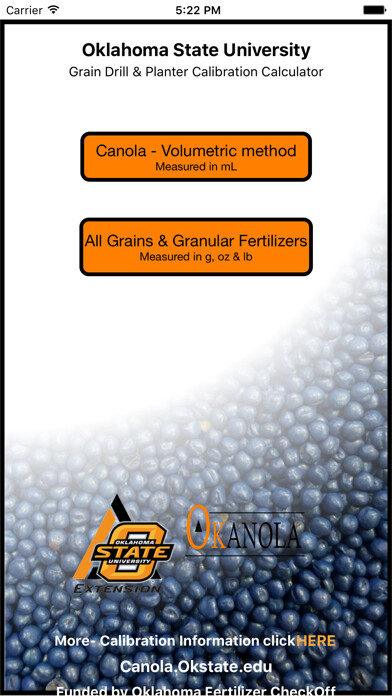 Emulate iPhone app Grain Drill Calibration Calculator using MyAndroid Emulate iPhone app Grain Drill Calibration Calculator using MyAndroid