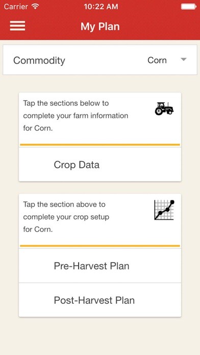 Emulate iPhone app Grain Marketing Plan using MyAndroid