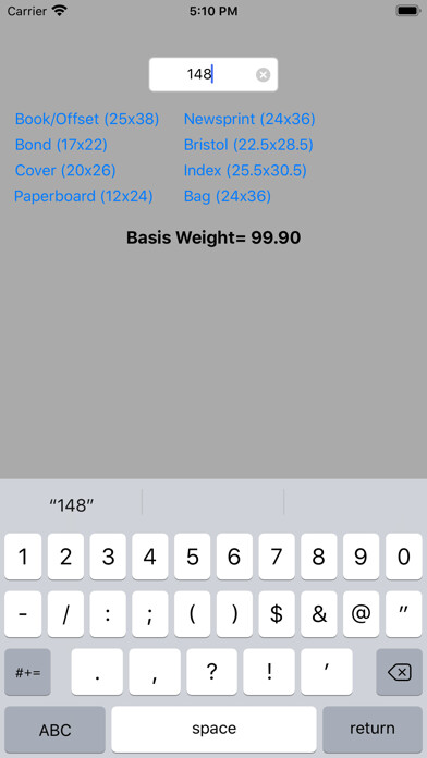 Emulate iPhone app Grammage To Basis Weight using MyAndroid Emulate iPhone app Grammage To Basis Weight using MyAndroid