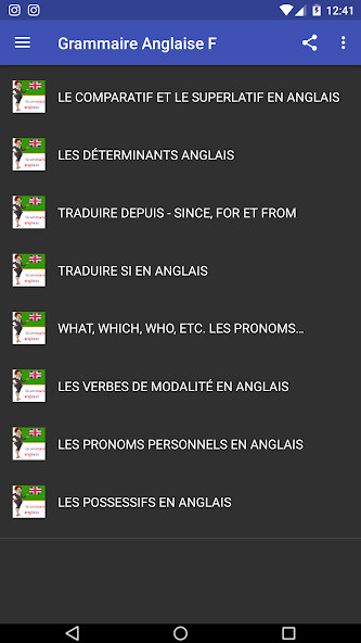 Run android online APK Grammaire Anglaise from MyAndroid or emulate Grammaire Anglaise using MyAndroid