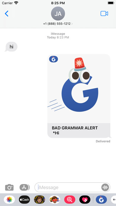 Emulate iPhone app Grammar Police for Messages using MyAndroid