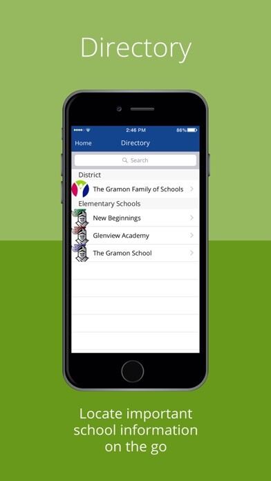 Emulate iPhone app Gramon Family of Schools using MyAndroid