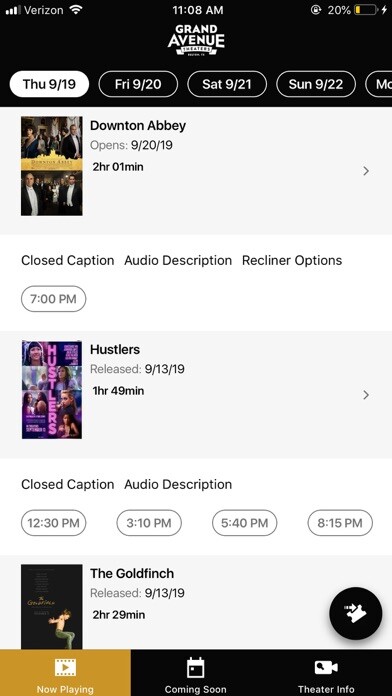 Emulate iPhone app Grand Avenue Theater using MyAndroid
