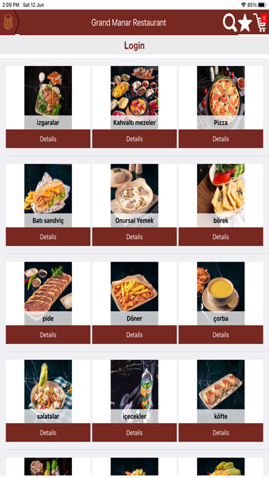 Emulate iPhone app Grand Manar Restaurant using MyAndroid