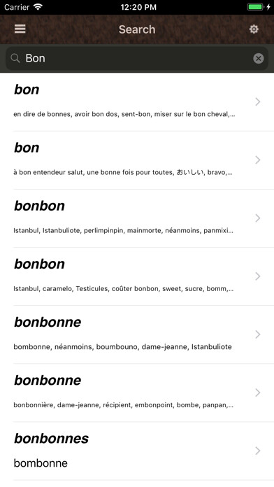Emulate iPhone app Grand Tour French Dictionary using MyAndroid Emulate iPhone app Grand Tour French Dictionary using MyAndroid