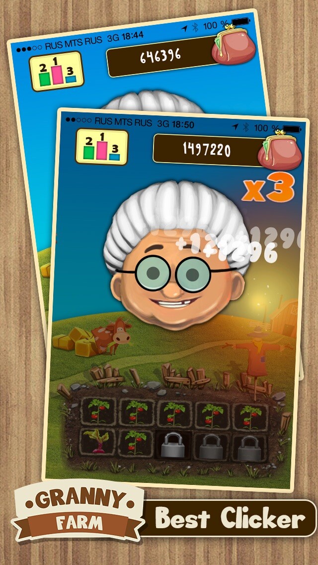 Emulate iPhone app Granny Farm Clicker using MyAndroid