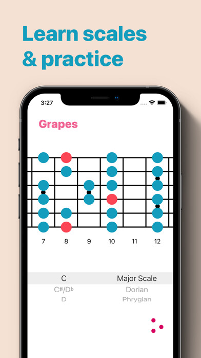 Emulate iPhone app Grapes - Scales for Guitar using MyAndroid Emulate iPhone app Grapes - Scales for Guitar using MyAndroid