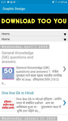 Run android online APK Graphic Design & Gk from MyAndroid or emulate Graphic Design & Gk using MyAndroid