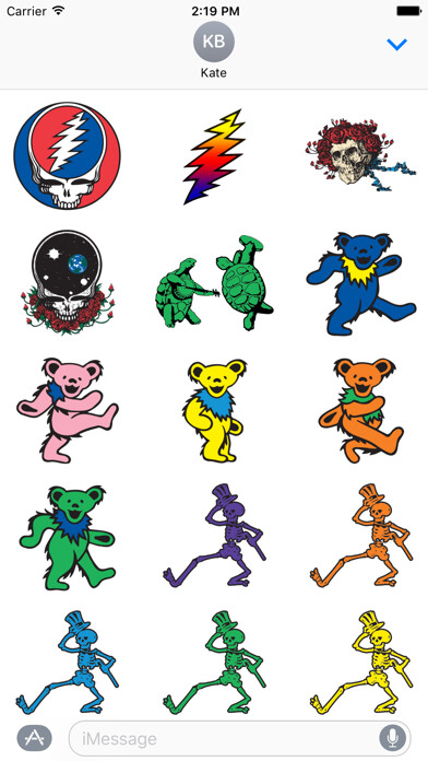 Emulate iPhone app Grateful Dead Sticker Pack using MyAndroid Emulate iPhone app Grateful Dead Sticker Pack using MyAndroid