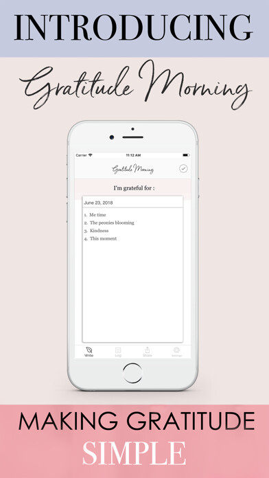 Emulate iPhone app Gratitude Morning using MyAndroid