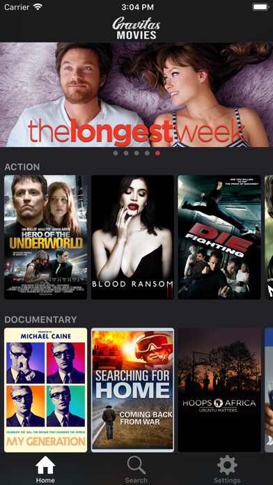 Emulate iPhone app Gravitas Movies using MyAndroid