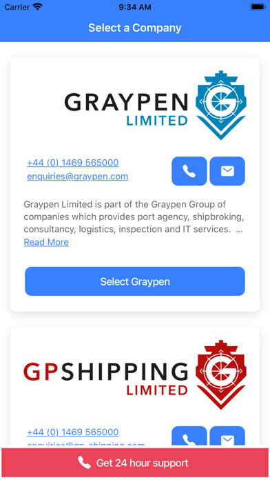 Emulate iPhone app Graypen Group Directory using MyAndroid