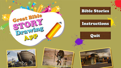 Emulate iPhone app Great Bible Story Drawing App using MyAndroid