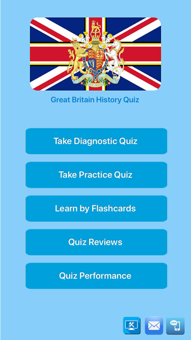 Emulate iPhone app Great Britain History Quiz using MyAndroid