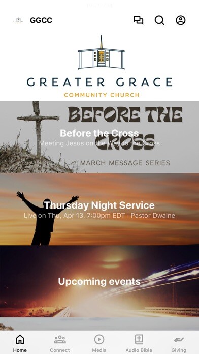 Emulate iPhone app Greater Grace Silver Spring using MyAndroid
