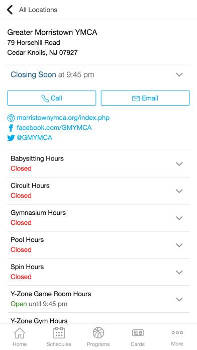 Emulate iPhone app Greater Morristown YMCA using MyAndroid