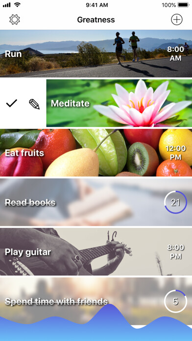 Emulate iPhone app Greatness: Habit list & Diary using MyAndroid Emulate iPhone app Greatness: Habit list & Diary using MyAndroid