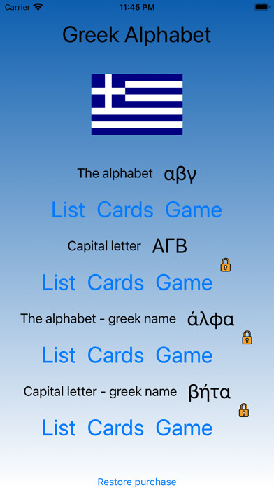 Emulate iPhone app Greek Letters - learn and play using MyAndroid Emulate iPhone app Greek Letters - learn and play using MyAndroid