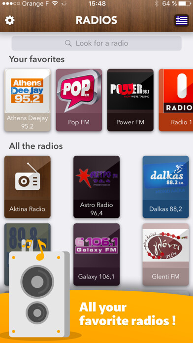Emulate iPhone app Greek Radio Free - ????????? ?????? gratis! using MyAndroid