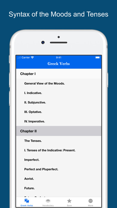 Emulate iPhone app Greek Verb Syntax using MyAndroid