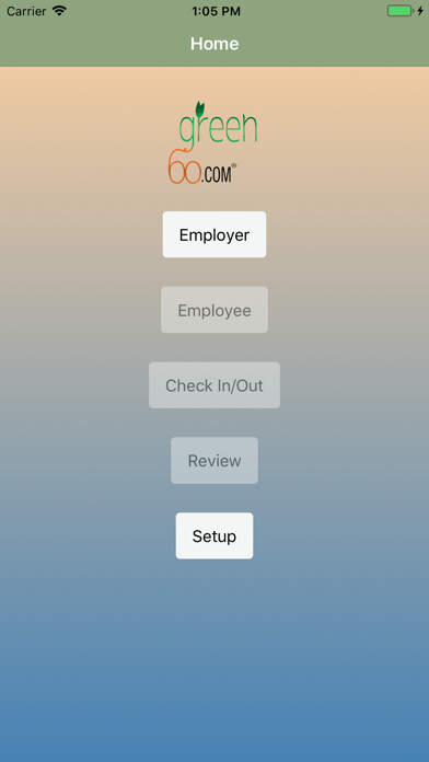 Emulate iPhone app Green60 Payroll Services using MyAndroid