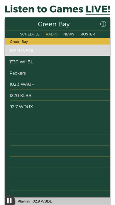 Emulate iPhone app Green Bay Football Radio & Live Scores using MyAndroid Emulate iPhone app Green Bay Football Radio & Live Scores using MyAndroid