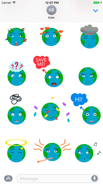 Emulate iPhone app Green Earth Day Animated Emoji using MyAndroid Emulate iPhone app Green Earth Day Animated Emoji using MyAndroid