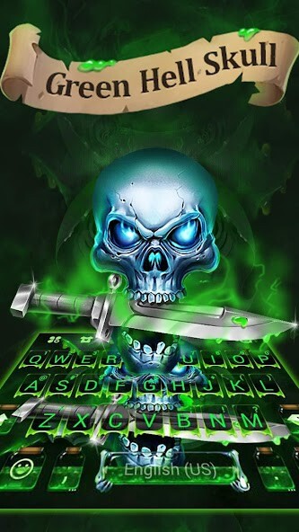 Run android online APK Green Hell Skull Devil Knife Keyboard Theme from MyAndroid or emulate Green Hell Skull Devil Knife Keyboard Theme using MyAndroid