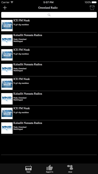 Emulate iPhone app Greenland Radio using MyAndroid