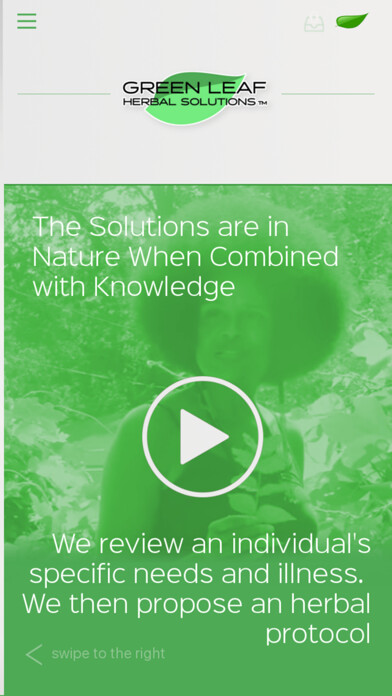 Emulate iPhone app Green Leaf Herbal Solutions using MyAndroid