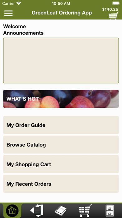 Emulate iPhone app GreenLeaf Ordering App using MyAndroid Emulate iPhone app GreenLeaf Ordering App using MyAndroid