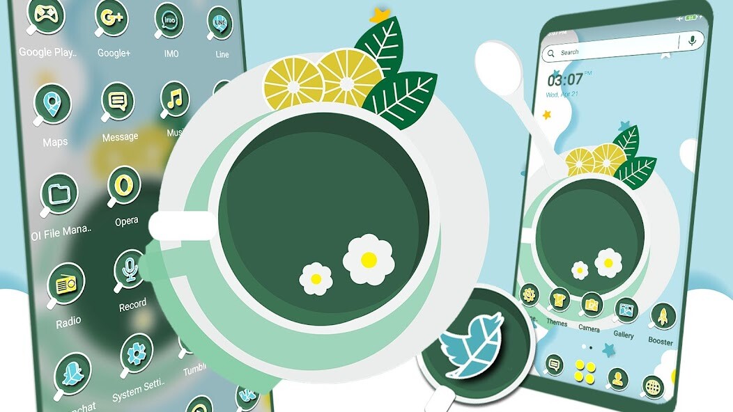 Run android online APK Green Lemon Tea Theme from MyAndroid or emulate Green Lemon Tea Theme using MyAndroid